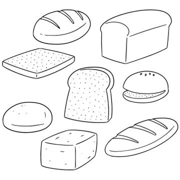 Vector set of bread Stock Illustration