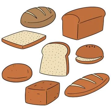 Vector set of bread Stock Illustration
