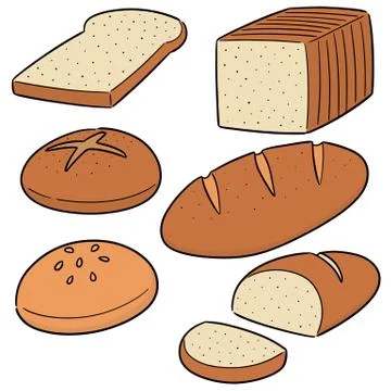 Vector set of bread Stock Illustration