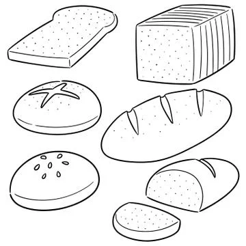 Vector set of bread Stock Illustration