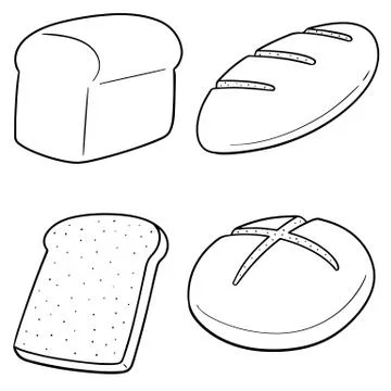 Vector set of bread Stock Illustration