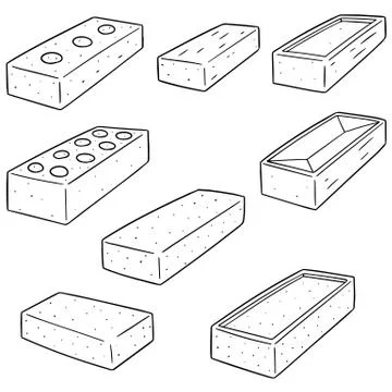 Vector set of brick Stock Illustration