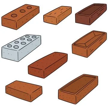 Vector set of brick Stock Illustration