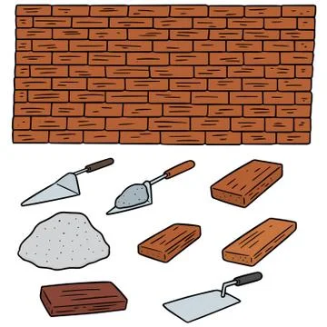 Vector set of brick Stock Illustration
