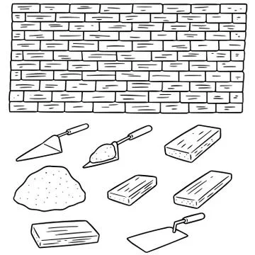 Vector set of brick Stock Illustration