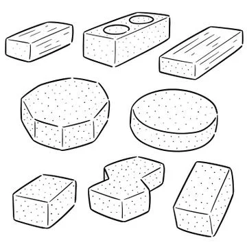 Vector set of brick Stock Illustration