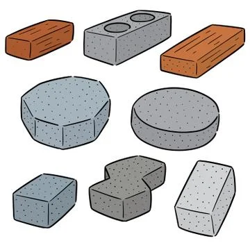 Vector set of brick Stock Illustration