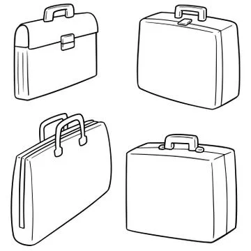 Vector set of briefcase Stock Illustration