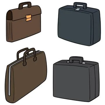 Vector set of briefcase Stock Illustration