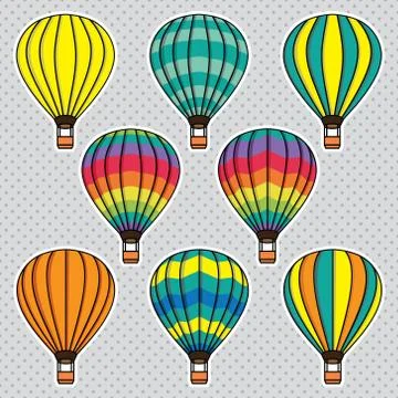 Vector set of bright air balloons Stock Illustration