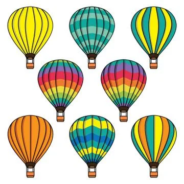 Vector set of bright air balloons Stock Illustration