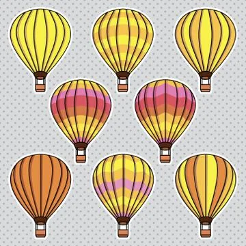Vector set of bright air balloons Stock Illustration
