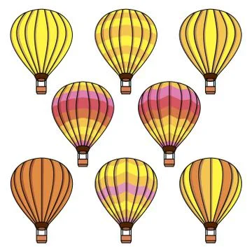 Vector set of bright air balloons Stock Illustration