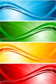 Vector set of bright banners Illustrazione stock