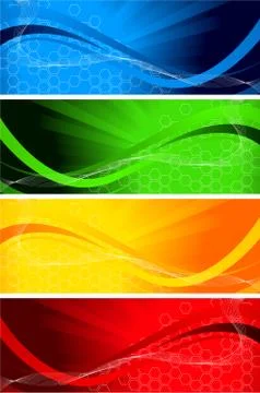 Vector set of bright banners Illustrazione stock