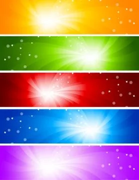 Vector set of bright banners Stock Illustration