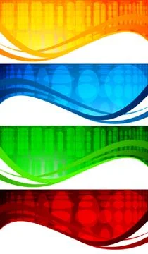Vector set of bright banners Stock Illustration