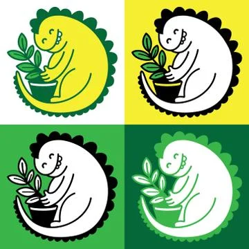 Vector set with bright dinosaurs Stock Illustration