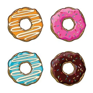 Vector set of bright donuts Stock Illustration