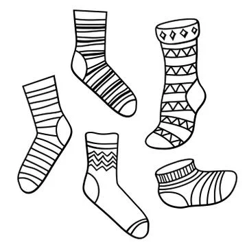 Vector set of bright socks Stock Illustration