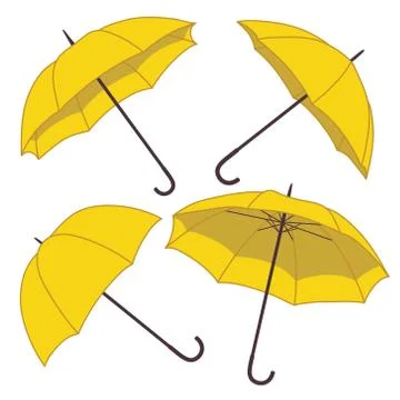 Vector set with bright umbrellas Stock Illustration