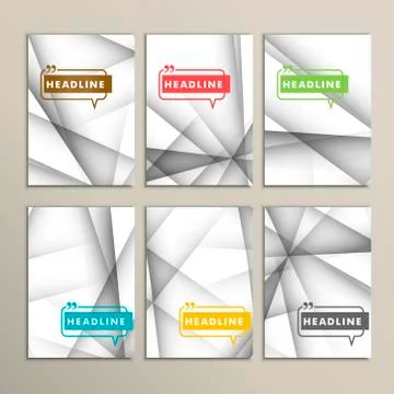 Vector set of brochures. Abstract line background Stock Illustration