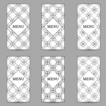 Vector set of brochures or ornamental geometric shapes on a white background 스톡 일러스트