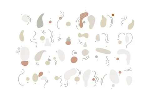 Vector set of brush strokes, abstract elements, ink stains and textures isolated Stock Illustration