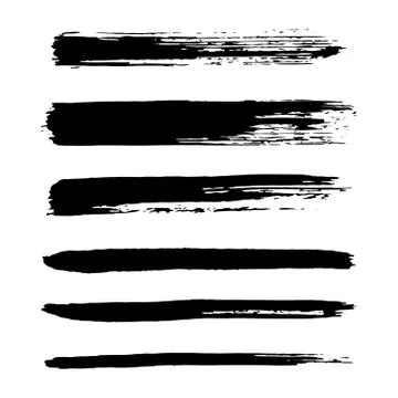 Vector set of  brush strokes. Stock Illustration