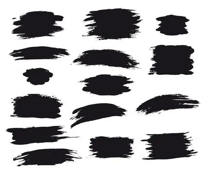 Vector set of brush strokes Stock Illustration