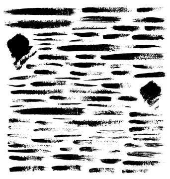Vector Set of brushes. Grunge design elements. Dirty texture banners. Ink Stockillustratie