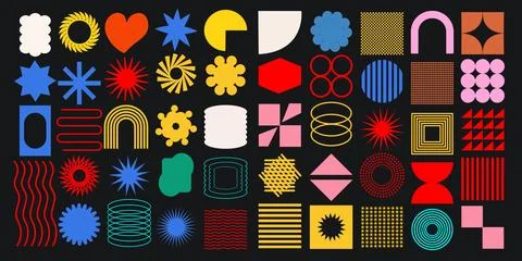 A vector set of brutalist geometric shapes Stock Illustration