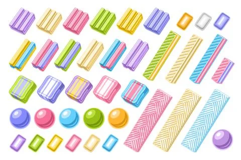 Vector set of Bubble Gums Stock Illustration