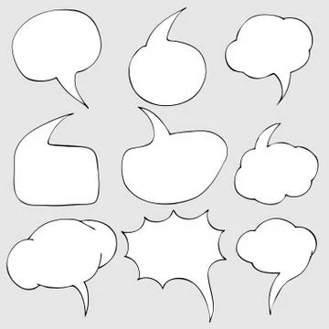 Vector Set of Bubbles. Talk and Think Illustration