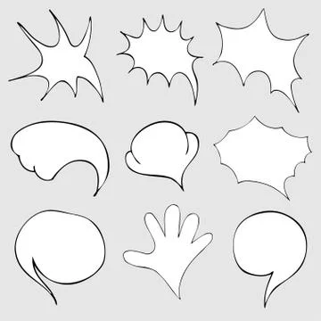 Vector Set of Bubbles. Talk and Think Illustration