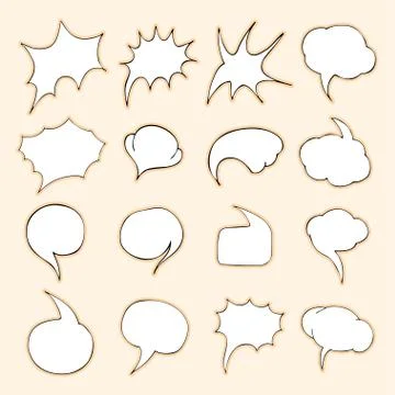Vector Set of Bubbles. Talk and Think Illustration
