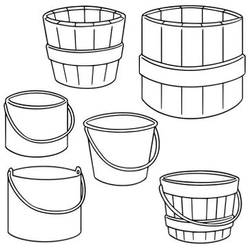Vector set of bucket Stock Illustration