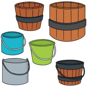 Vector set of bucket Stock Illustration