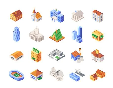 Vector Set of Building icons Ilustración de archivo