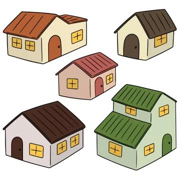 Vector set of building Stock Illustration