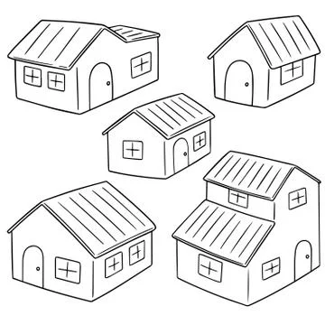 Vector set of building Stock Illustration
