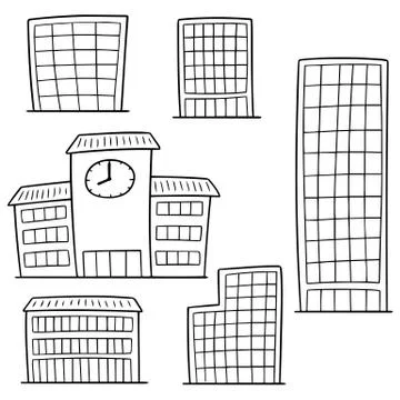 Vector set of building Stock Illustration