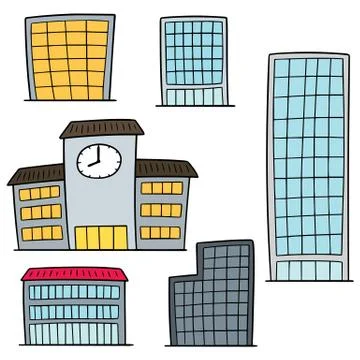 Vector set of building Ilustración de archivo