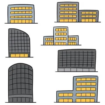 Vector set of building Stock Illustration