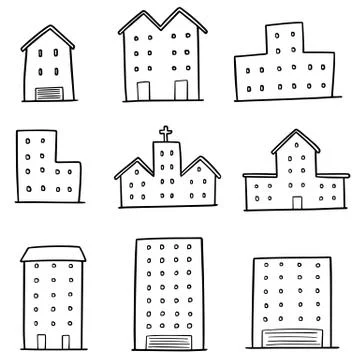 Vector set of building Ilustración de archivo