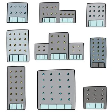 Vector set of building Ilustración de archivo