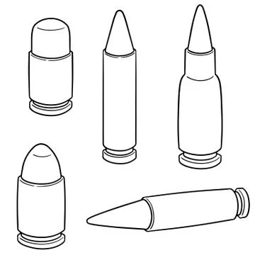 Vector set of bullet Stock Illustration