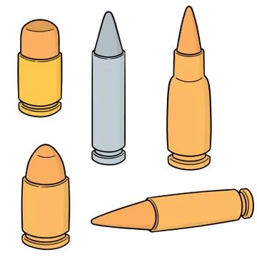Vector set of bullet Stock Illustration