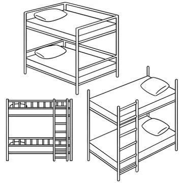 Vector set of bunk bed Stock Illustration