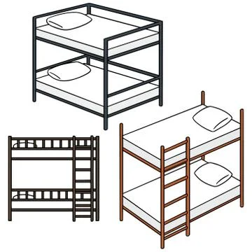 Vector set of bunk bed Stock Illustration